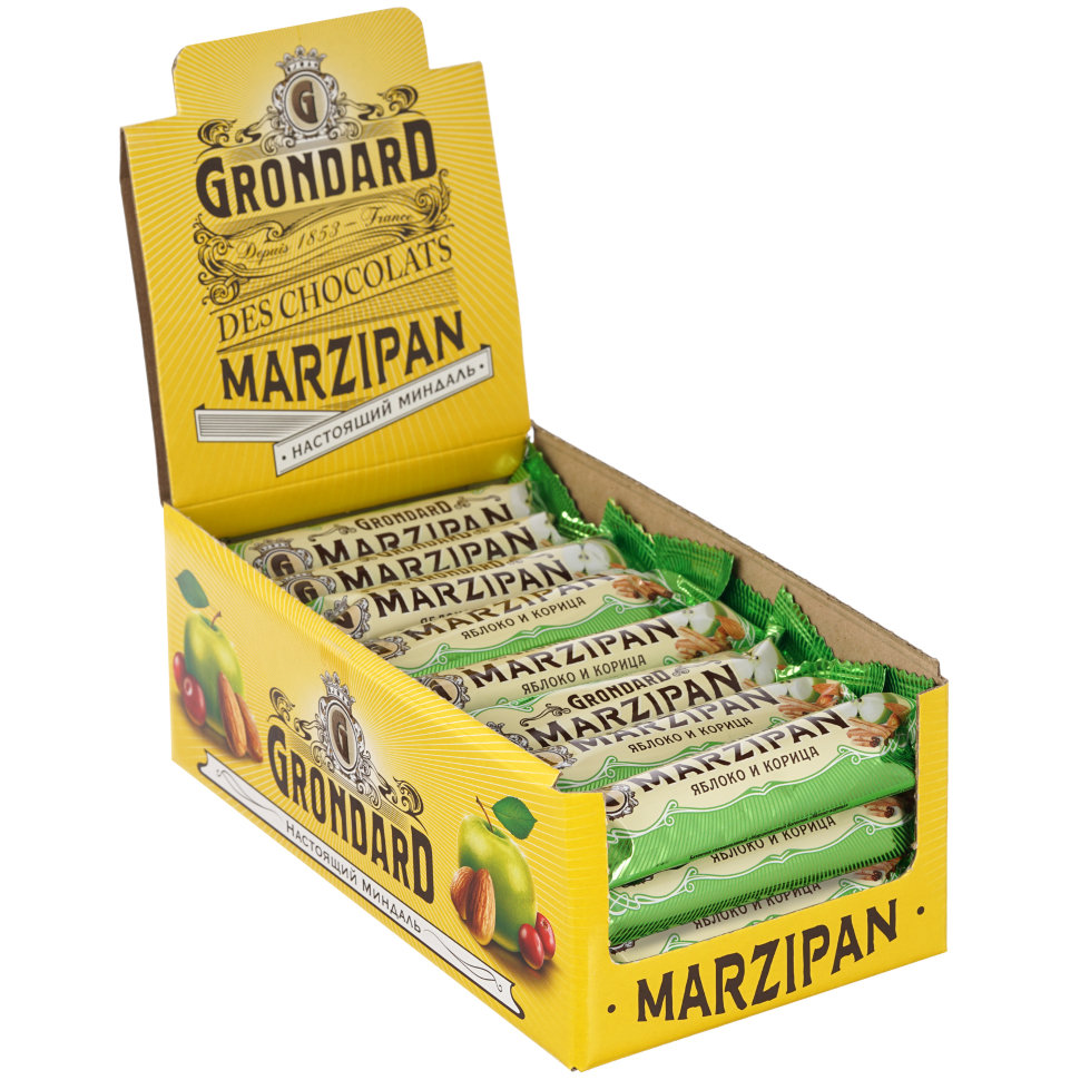  TM Grondard     (9388) Батончики глазированные Марципановые Яблоко-Корица, (24шт по 50г)     в Альметьевске